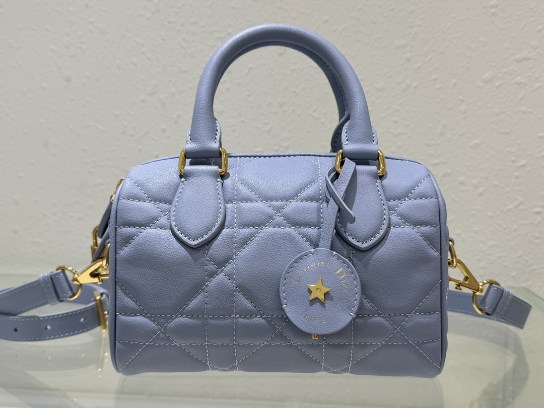 Dior Groove 20 Bag Pale Blue Macrocannage Calfskin